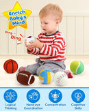 Vanmor Sensory Sports Balls for Babies 6-12M+, 6 Pack Machine Washable Plush Ball Set with Crinkle, Rattles, Squeaky Sounds, Toddler Learning Toys, Portable Travel Bag, Baby Shower Toy for Newborn by TinyTreasures Baby Boutique