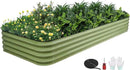 GoCampDriect 6IN1 Raised Garden Bed - 8x3x1ft Galvanized Raised Garden Boxes Outdoor Corrosion Resistant | Variable Shape 9x2x1ft Metal Raised Garden Beds for Planting Vegetable, Fruits,Flower by GreenHaven Gardens