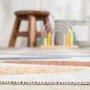 JONATHAN Y Machine-Washable Ivory/Blue/Orange Runner Rug, 2x8, Dila Modern Hearts Geometric, Kids & Novelty, Vintage, Bedroom, Kitchen, Living Room, Easy-Cleaning, Non-Shedding (KDW101A-28) by CozyNest Decor