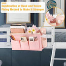 Bedside Caddy Bedside Organizer Bedside Storage Caddy with Fixed Straps and Water Bottle Holder for Home College Dorm Bunk Bed Hospital Bed Crib Bed Rails (2pcs Pink) by CozyNest Decor