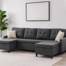 Pull Out Couch, Oversized Sleeper Sofa Couch, Sectional Sleeper Sofa Bed for Living Room Bedroom Lounge (Grey, 110 Inch) by CozyNest Decor