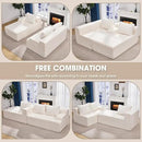 Hobestluk 96” Modular Sectional Sofa Couches L-Shape Couch 3 Seat Modular Sofa Memory Foam Sectional Couches for Living Room, Cloud Couch with Oversized Chaise (White, Checked (Left Facing Chaise)) by CozyNest Decor