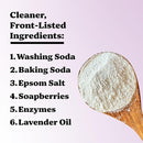 Pronounce Laundry Detergent Powder Alternative | Earth-Derived Ingredients, Eco-Friendly, Safer for Sensitive Skin, Eczema, and Babies. Stain + Smell Fighting. HE Safe (Lavender, 120 Loads). by TinyTreasures Baby Boutique