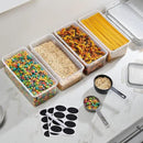 Large Airtight Food Storage Containers with Lids Set of 4 3.2L - 102 fl. oz Pasta storage Containers, BPA Free Plastic Spaghetti container - Air Tight Canisters for Kitchen Pantry Organization by CozyNest Decor