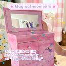 Jewelkeeper Jewelry Box - Jewelry Box for Girls with Ballerina Music Box - 3 Spacious Drawers, Necklace Carousel, Soft Pink Lining and Flowers Design - Sugar Plum Fairy Tune - 9.5 x 7.75 x 9.5 in by TinyTreasures Baby Boutique