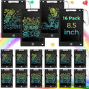 Epakh 16 Pieces LCD Writing Tablet Doodle Pad for Kids 8.5 Inch LCD Drawing Board Colorful Reusable Writing Tablet for Girl Boy Toddlers Educational (Black) by TinyTreasures Baby Boutique