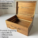 Wooden Keepsake Box Large - Personalized Memory Box, Acacia Wood Chest with Lid, Engraved Hidden Message, Decorative Memorabilia Boxes for Love Letters, Wedding Photos, Rustic Storage, 11x8x4.75 in by TinyTreasures Baby Boutique