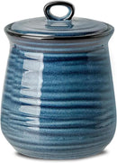 Hasense Ceramic Food Storage Jar with Airtight Seal Lid, 35 Ounce Kitchen Canister Container for Cookie, Ground Coffee, Pasta, Cereal, Flour, Sugar, Rice, Seasoning and Pet Treat, Navy by CozyNest Decor