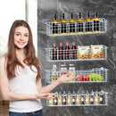 Spice Rack, 4-Pack Seasoning Organizer Wall Mount for Kitchen Storage Organization, Metal Spice Holder Shelf Saving Space for Cabinet, RV, Pantry, Blue by CozyNest Decor