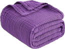 EMME Cotton Muslin Large Throw Blanket Couch Breathable Gauze Blanket Soft Lightweight Bed Blankets Adults (Purple, 50"x70") by CozyNest Decor
