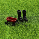 SG Store 11Pcs 1:12 Dollhouse Working Accessories Dolls House Miniature Garden Set Shovel Rake and Spade Watering Can Pulling Cart Mini Cart Garden Tools by TinyTreasures Baby Boutique