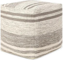 REDEARTH · Tufted Pouf Ottoman with Filler Textured Storage Cube Bean Bag Pouffe Footrest for Living Room, Bedroom, Nursery, Kidsroom; 100% Cotton (17.5"X17.5"X17.5", Melange Delight Taupe) by CozyNest Decor