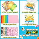 Origami Kit for Kids Ages 5-8 8-12, 260 Sheets Origami Paper with 99 Patterns and Guiding Book, Funtopia DIY Craft Art Projects Supplies for Boys Girls, Travel School Vacation Activities Toy by TinyTreasures Baby Boutique
