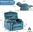 Recliner Chair Manual Modern Ergonomic Lounge Single Sofa Seat Living Room Lounge Recliners on Clearance Foam Filling by CozyNest Decor