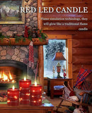 Red flameless Candles with Remote Control Timer Battery Operated LED Pillar Candles 4‘’ 5‘’ 6‘’ Fake Candles with String Lights Set of 3 for Christmas or Special Festivals Decorations by CozyNest Decor
