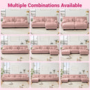 Loveseat Modular Sectional Sofa, L Shaped Couch with Ottoman, Cloud Couch Sectional Couch Home Sofa Living Room Oversized Couch Deep Seat Couch with Round Bolster Armrests 4 Pillows(Pink) by CozyNest Decor