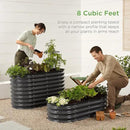 Best Choice Products 4x2x1ft Outdoor Metal Raised Garden Bed, Oval Deep Root Planter Box for Vegetables, Flowers, Herbs, and Succulents w/ 51 Gallon Capacity, Rubber Edge Guard - Charcoal by GreenHaven Gardens