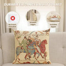 Charlotte Home Furnishings Bayeux Mont St. Michel Throw Pillow Cover 16" x 16" – Medieval Tapestry Cushion Case for Sofa, Couch, & Bed | Cotton Jacquard Woven in Europe | Insert Not Included by CozyNest Decor