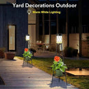 Solar Lights Outdoor Street Lights with Plant Stands 2 Pack, Solar Floor Lamp Metal Tripod Patio Lights for Garden Yard Pathway Driveway Front/Back Porch Decoration by GreenHaven Gardens