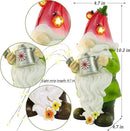 Joliyoou Solar Garden Statue Outdoor Decor, 10.2" H Resin Gnome with Watering Can & Solar Fairy Lights, Waterproof Standing Gnome Figurine for Lawn Yard Pathway Patio Front Door Decoration by CozyNest Decor