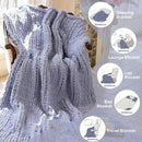 Chunky Knit Blanket - Luxury Soft Cozy 60 * 80 Throw Blanket,100% Woven Blanket Rope Knot Throw Blanket for Couch, Sofa, Home Decor, Gift - Machine Washable（Grey） by CozyNest Decor