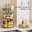 LAMU 2 Tier Lazy Susan Turntable Organizer 10.6'' Rotating Spice Rack Organization for Cabinet, Kitchen, Pantry, Countertop, Bathroom, Vanity, Medicine Cabinet Organizer, Amber by CozyNest Decor