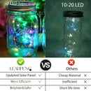 30 LED 10 Packs Solar Mason Jar Lights [Updated] Fairy Firefly Jar Lids String Lights with Hangers Waterproof Patio Yard Garden Wedding Party Decoration - Colorful (NO Jars) by GreenHaven Gardens