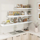 RICHFOCUS 48Inch Floating Shelves for Wall 1 Pack Shelves for Bedroom|Kitchen|Bathroom Wall Mounted Rustic Wood Floating Shelf with Invisible Brackets for Books|Storage|Decor, White by CozyNest Decor