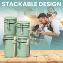 Home Intuition 4-Piece Ceramic Kitchen Canisters Set, Airtight Containers with Wooden Spoons Reusable Chalk Labels and Marker for Sugar, Coffee, Flour, Tea (Mint) by CozyNest Decor