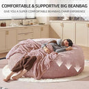 Bean Bag Chair 6Ft, Memory Foam Filled, Large Beanbag Chairs for Adults and Teens, Soft Sofa with Removable Flannel Cover, Round Couch for Living Room Bedroom College Dorm (Pink, 6FT-67×67"×24") by CozyNest Decor