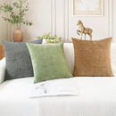 CaliTime Throw Pillow Covers Decorative 22 X 22 Inches Pack of 2 Cozy Chenille Cushion Cases for Couch Sofa Bed Living Room Home Medium Grey by CozyNest Decor