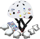 Kids Bike Helmet with DIY Stickers and Knee Pads Elbow Pads Wrist Guard Set for Ages 3-8-14 Toddler Boys Girls Helmet for Roller Skates Cycling Skateboarding Bicycle Scooter by TinyTreasures Baby Boutique
