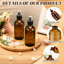 Norme 12 Pcs 8 oz Glass Spray Bottles with Funnels and Labels Refillable Cosmetic Empty Spray Bottles with Sprayer Containers for Essential Oil Cleaning Solutions(Amber,Stylish) by GreenHaven Gardens
