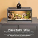 New Age Pet ECOFLEX 24-Inch Mojave Reptile Lounge in Grey - Durable Wood Plastic Composite Habitat with Ventilated Side Panels, Removable Sliding Glass Doors, and Mesh Screen Top