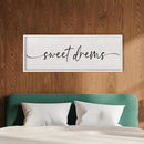 LuZhiQiang Sweet Dreams Sign Wall Decor Above Over Bed 40" x 15" Large Wood Framed for Guest Room Master Bedroom Hanging Wall Art (White) by CozyNest Decor