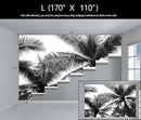 Black Palm Tree Wallpaper Bedroom Beautiful Tropical Plant Leaf Wall Mural Living Room (Not Peel and Stick) by CozyNest Decor