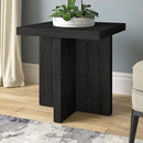 Henn&Hart 22" Wide Square Side Table in Natural Black, for Home, Living Room, Bedroom, Entertainment Room, Office by CozyNest Decor