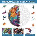 Wooden Puzzles for Adults, Dragon Puzzle Color Challenge Jigsaw Puzzles 200 Piece (Medium,10.9x11.5 in) Thickened Unique Shapes Family Reunion Puzzle, Best Gift for Adults and Kids by TinyTreasures Baby Boutique