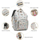 Diaper Bag Backpack, Diaper Bags for Baby Girls Boys, Baby Bags for Moms Dads, Nappy Changing Bag with Insulated Pockets,Multi-functional Waterproof Backpack with Stroller straps-Beige Flowers by TinyTreasures Baby Boutique