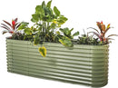 Vego garden 32" Extra Tall Raised Garden Bed Kits, 9 in 1 Modular Raised Planter Box for Vegetables Flowers Fruits Oval Metal Raised Garden Bed- Olive Green by CozyNest Decor