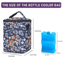 Breastmilk Cooler Bag with Ice Pack Fits 4 Baby Bottles Up To 9 Ounce Insulated Coolers Bag Breast Milk Cooler on the Go with Strap Baby Bottle Cooler Bag for Nursing Mom Daycare or Travel by TinyTreasures Baby Boutique