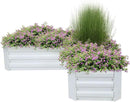 Sunnydaze Galvanized Raised Garden Bed - Metal Raised Bed for Gardening - Outdoor Planter Box for Flowers, Plants, and Vegetables - Ivory White - 12” H L-Shaped by GreenHaven Gardens