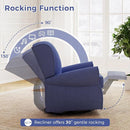 Swivel Rocker Recliner Chair Set of 2, Nursery Glider Chair, Nursery Rocking Chairs, Manual Reclining Chair, Blue by TinyTreasures Baby Boutique