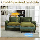 URRED Modular Sectional Sofa Comfy Cloud Couch, Modern Corduroy Sofa Sleeper Deep Seat Couches with Ottoman/Pillows for Living Room (Green, 82.6''- L Shape) by CozyNest Decor