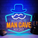 Man Cave Neon Sign, Gentleman Neon Signs for Wall Decor, Dimmable Acrylic Neon Lights for Man Cave Gamer Room Bedroom Bar Pub Party Decorations by CozyNest Decor