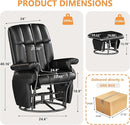 JIASTING 360° Swivel Recliner Chair with Ottoman & Double Side Pockets, Nursing Glider Rocking Recliner Chair, Gliding Chair for Nursery, Living Room, Office, Bedroom, Metal Frame (Black 1) by TinyTreasures Baby Boutique