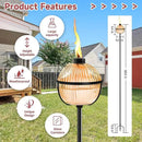 Citronella Torches Set of 4, 16 oz Glass Garden Torches for Outside, 3-Prong Grounded Stake Outdoor Torches, 58.6 inch Outdoor Torch for Yard, Patio, Deck, Party by GreenHaven Gardens