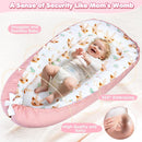 KISS GOLD Baby Lounger - Breathable Soft Cotton Cover Baby Lounger Nest, Babies Essentials Gifts, Portable Lounger for Baby Tummy Time Floor Playing Seated Support for Home and Travel by TinyTreasures Baby Boutique