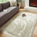 AMTOVO Faux Fur Sheepskin Rug for Living Room, 4 x 6 ft Light Grey Fluffy Area Rug for Bedroom, Playroom, Luxury Room Decor, Rectangle by CozyNest Decor