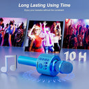 BONAOK Wireless Bluetooth Karaoke Microphone,3-in-1 Portable Handheld Karaoke Mic Speaker Machine Birthday Home Party for PC or All Smartphone (Q37 Blue) by TinyTreasures Baby Boutique